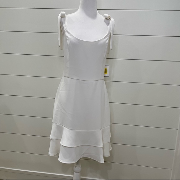 Adelyn Rae Nixxi Tie Shoulder Mini Dress Graduation Bride - Picture 5 of 8